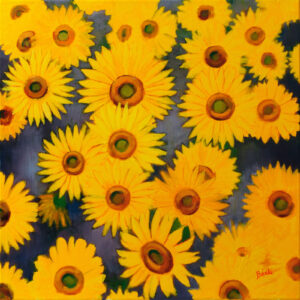 Sunflower 50x50cm oil canvas
